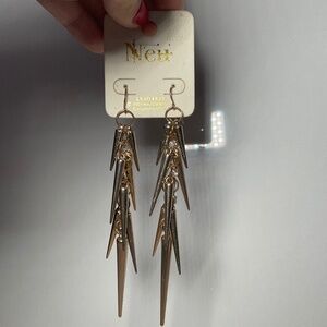 2007 Neu Collection gold spikes dangle earrings